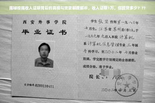 揭秘按揭收入证明背后的真相与贷款额度解析，收入证明1万，你能贷多少？??