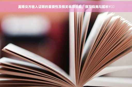 离婚女方收入证明的重要性及相关事项详解，撰写指南与解析?⚡️