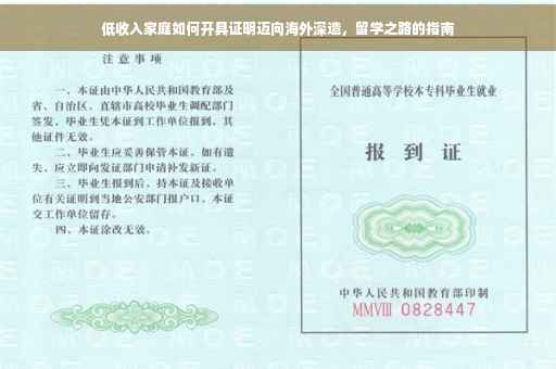 低收入家庭如何开具证明迈向海外深造，留学之路的指南