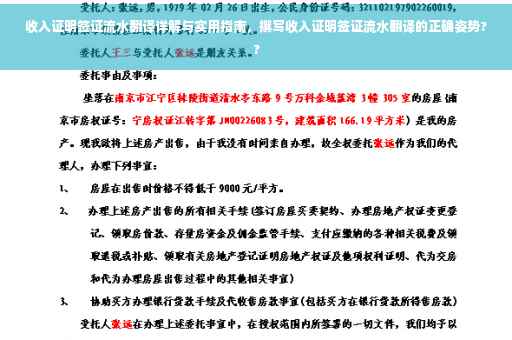 收入证明签证流水翻译详解与实用指南，撰写收入证明签证流水翻译的正确姿势??