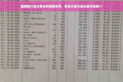 揭秘银行流水背后的秘密世界，利息计算与流水操作指南??