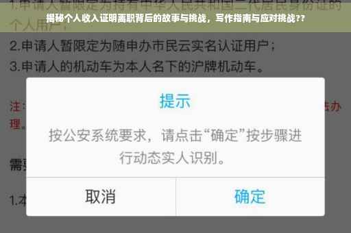 揭秘个人收入证明离职背后的故事与挑战，写作指南与应对挑战??