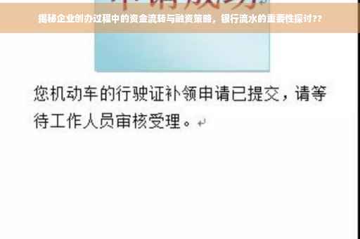 揭秘企业创办过程中的资金流转与融资策略，银行流水的重要性探讨??