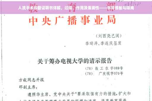 人流手术诊断证明书详解，过程、作用及重要性——书写模板与指南