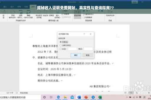 揭秘收入证明免费网站，真实性与查询指南??