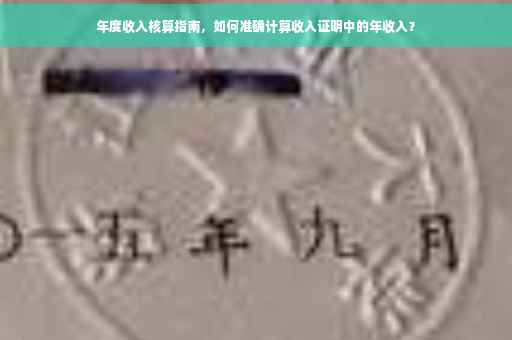 年度收入核算指南，如何准确计算收入证明中的年收入？