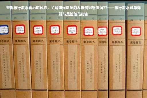 警惕银行流水背后的风险，了解如何避免陷入按揭犯罪漩涡??——银行流水账单详解与风险防范指南