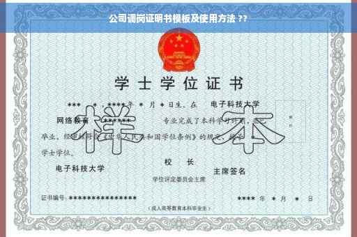 公司调岗证明书模板及使用方法 ??