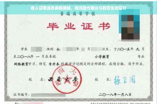 收入证明涂改真相揭秘，规范操作建议与能否生效探讨