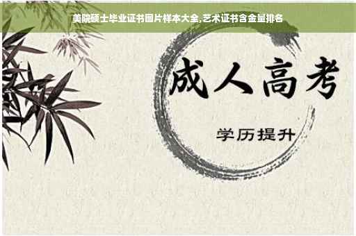 美院硕士毕业证书图片样本大全,艺术证书含金量排名