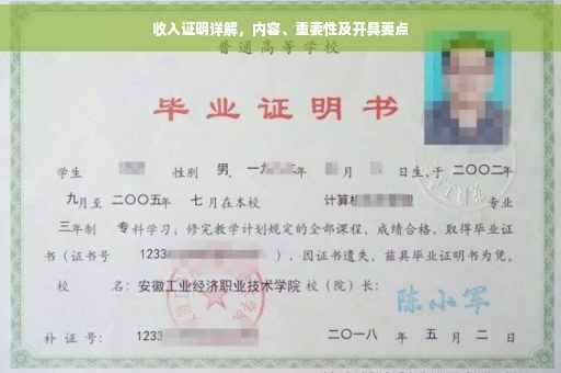 收入证明详解，内容、重要性及开具要点