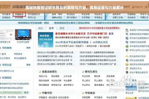 揭秘热搜榜证明书背后的真相与力量，真相探索与力量解析