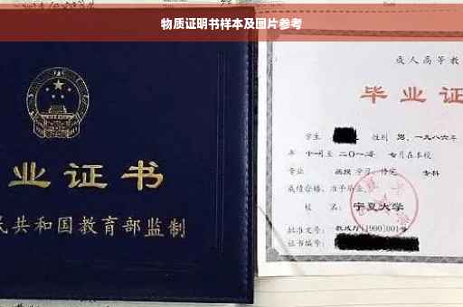 物质证明书样本及图片参考