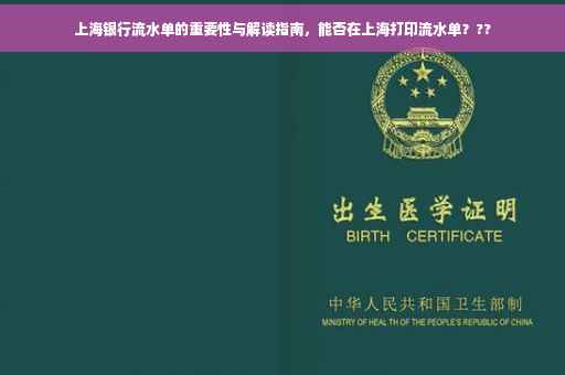 上海银行流水单的重要性与解读指南，能否在上海打印流水单？??