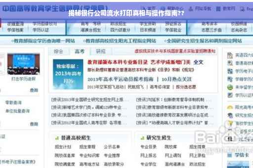 揭秘银行公司流水打印真相与操作指南??