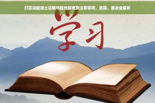 打印运输渣土证明书操作指南及注意事项，流程、要点全解析