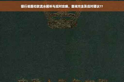 银行逾期扣款流水解析与应对攻略，查询方法及应对建议??