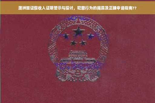 澳洲签证假收入证明警示与探讨，犯罪行为的揭露及正确申请指南??