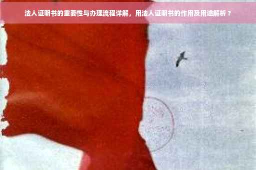法人证明书的重要性与办理流程详解，用法人证明书的作用及用途解析 ?