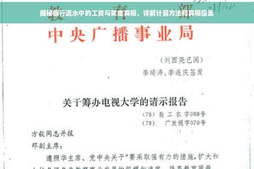 揭秘银行流水中的工资与奖金真相，详解计算方法和真相探索