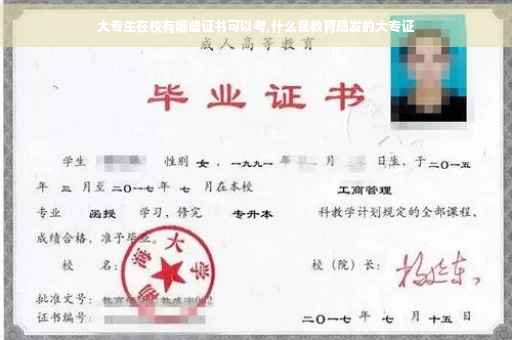 大专生在校有哪些证书可以考,什么是教育局发的大专证