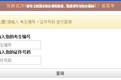 银行工资流水造价真相揭秘，风险警示与造价揭秘