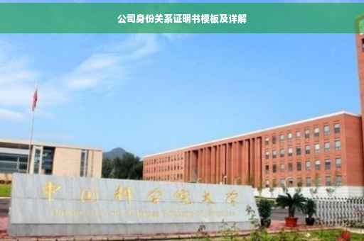 公司身份关系证明书模板及详解