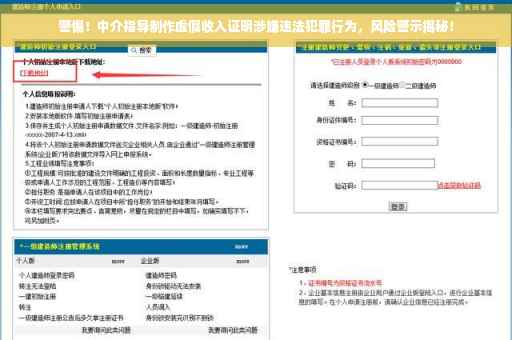 警惕！中介指导制作虚假收入证明涉嫌违法犯罪行为，风险警示揭秘！