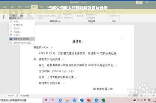 成都公司收入证明模板及图片参考