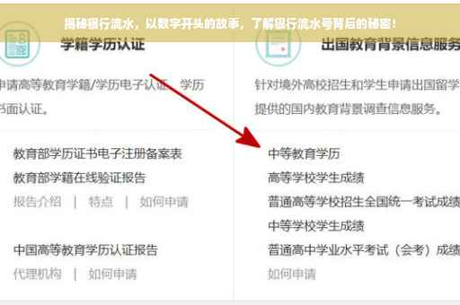 揭秘银行流水，以数字开头的故事，了解银行流水号背后的秘密！