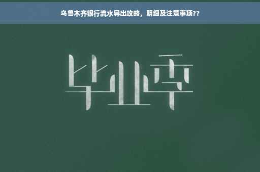 乌鲁木齐银行流水导出攻略，明细及注意事项??