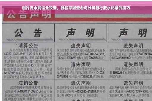银行流水解读全攻略，轻松掌握查看与分析银行流水记录的技巧
