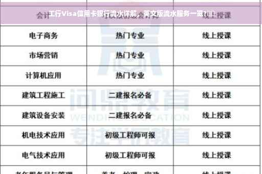 工行Visa信用卡银行流水详解，英文版流水服务一览?⚡️