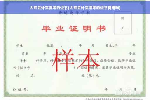 大专会计实操考的证书(大专会计实操考的证书有用吗)