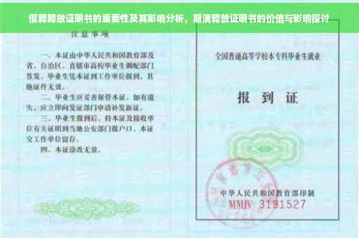 假释释放证明书的重要性及其影响分析，期满释放证明书的价值与影响探讨