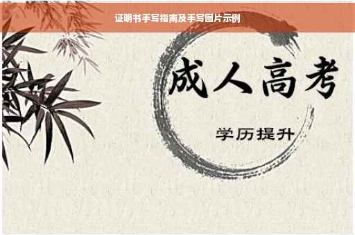证明书手写指南及手写图片示例