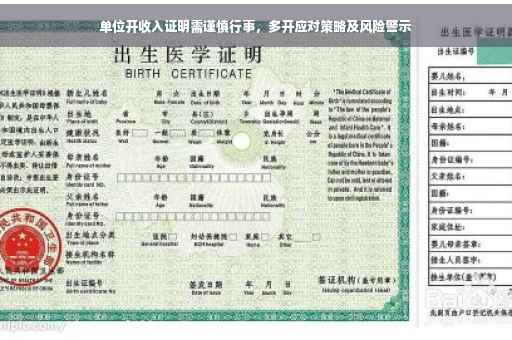 单位开收入证明需谨慎行事，多开应对策略及风险警示