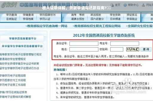 收入证明详解，贷款申请与还款指南?⚡️