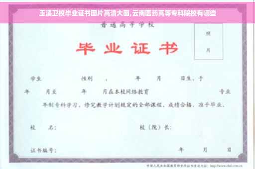 玉溪卫校毕业证书图片高清大图,云南医药高等专科院校有哪些