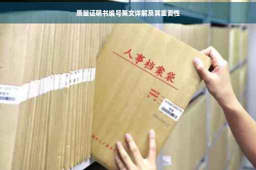 质量证明书编号英文详解及其重要性