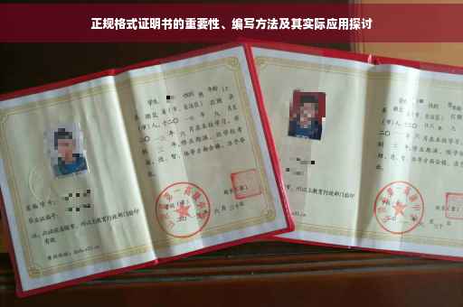 正规格式证明书的重要性、编写方法及其实际应用探讨