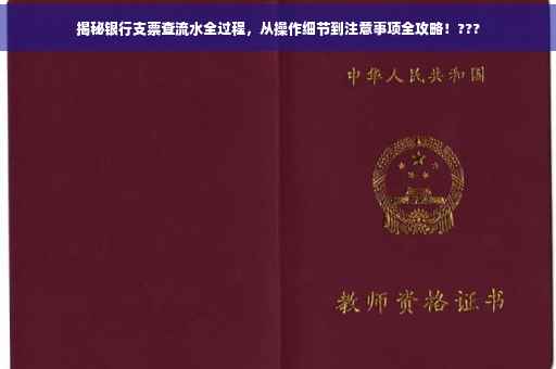 揭秘银行支票查流水全过程，从操作细节到注意事项全攻略！???