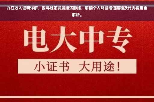 九江收入证明详解，探寻城市发展经济脉络，解读个人财富增值路径及代办费用全解析。