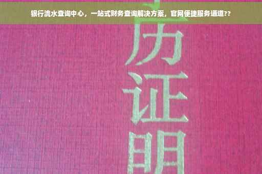 银行流水查询中心，一站式财务查询解决方案，官网便捷服务通道??