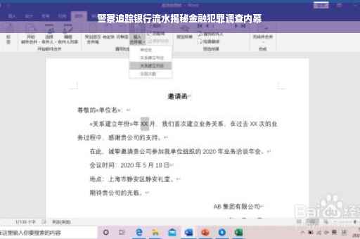 警察追踪银行流水揭秘金融犯罪调查内幕