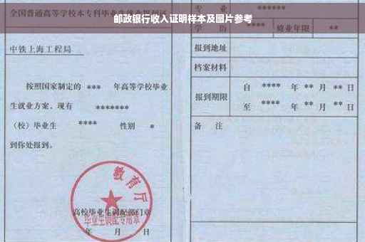 邮政银行收入证明样本及图片参考
