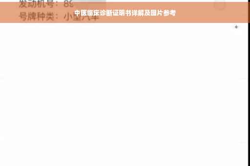 中医临床诊断证明书详解及图片参考
