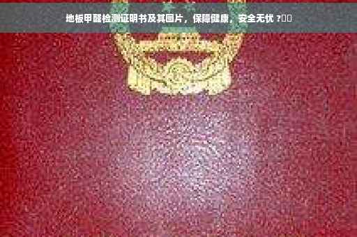 地板甲醛检测证明书及其图片，保障健康，安全无忧 ?⚡️