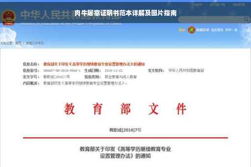 肉牛屠宰证明书范本详解及图片指南