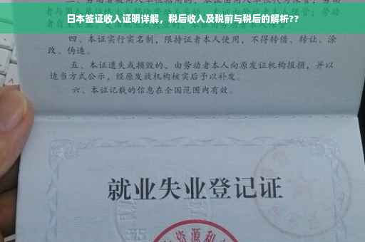 日本签证收入证明详解，税后收入及税前与税后的解析??